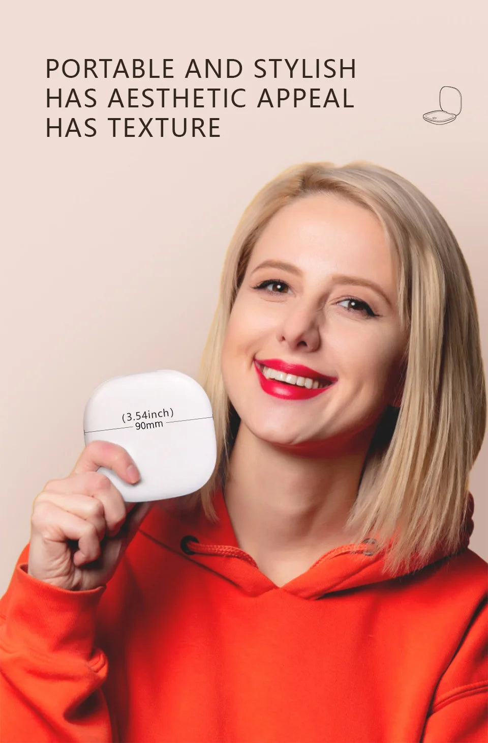 Compact Foldable LED Makeup Mirror With 5x/10x Magnification - Smarsty