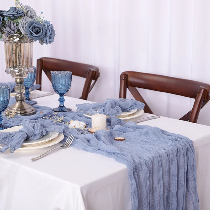 Rustic Cheese Cloth Table Runner for Weddings and Events - Smarsty