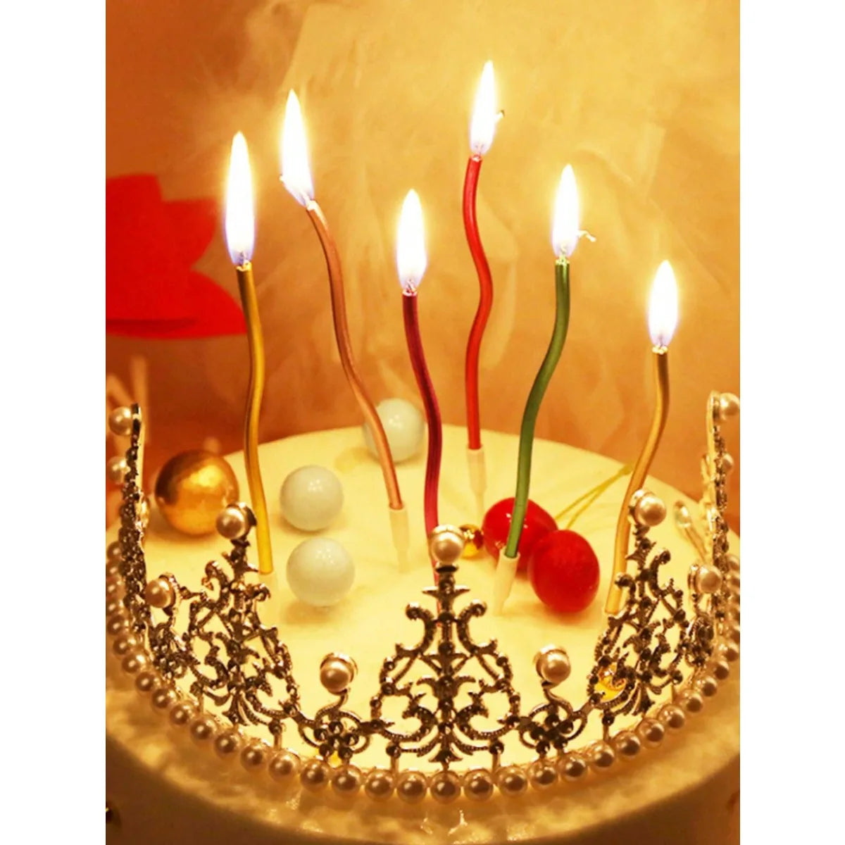 6/12/48pcs/1case Birthday Candles Spiral Cake Candles  Long Thin Cake Candles For Wedding Party And Cake Decoration - Smarsty