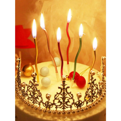 6/12/48pcs/1case Birthday Candles Spiral Cake Candles  Long Thin Cake Candles For Wedding Party And Cake Decoration - Smarsty