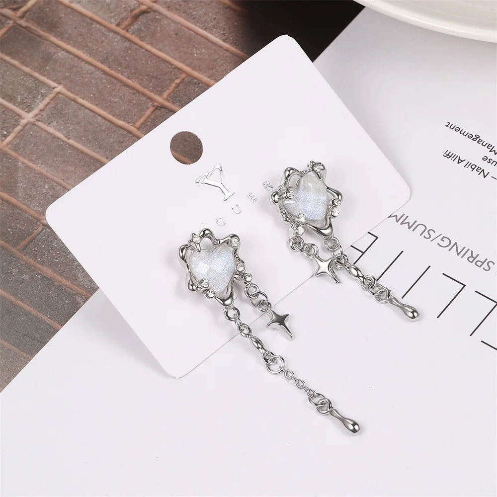 Trendy Star Tassel Clip Earrings for Women Fashion Jewelry - Smarsty