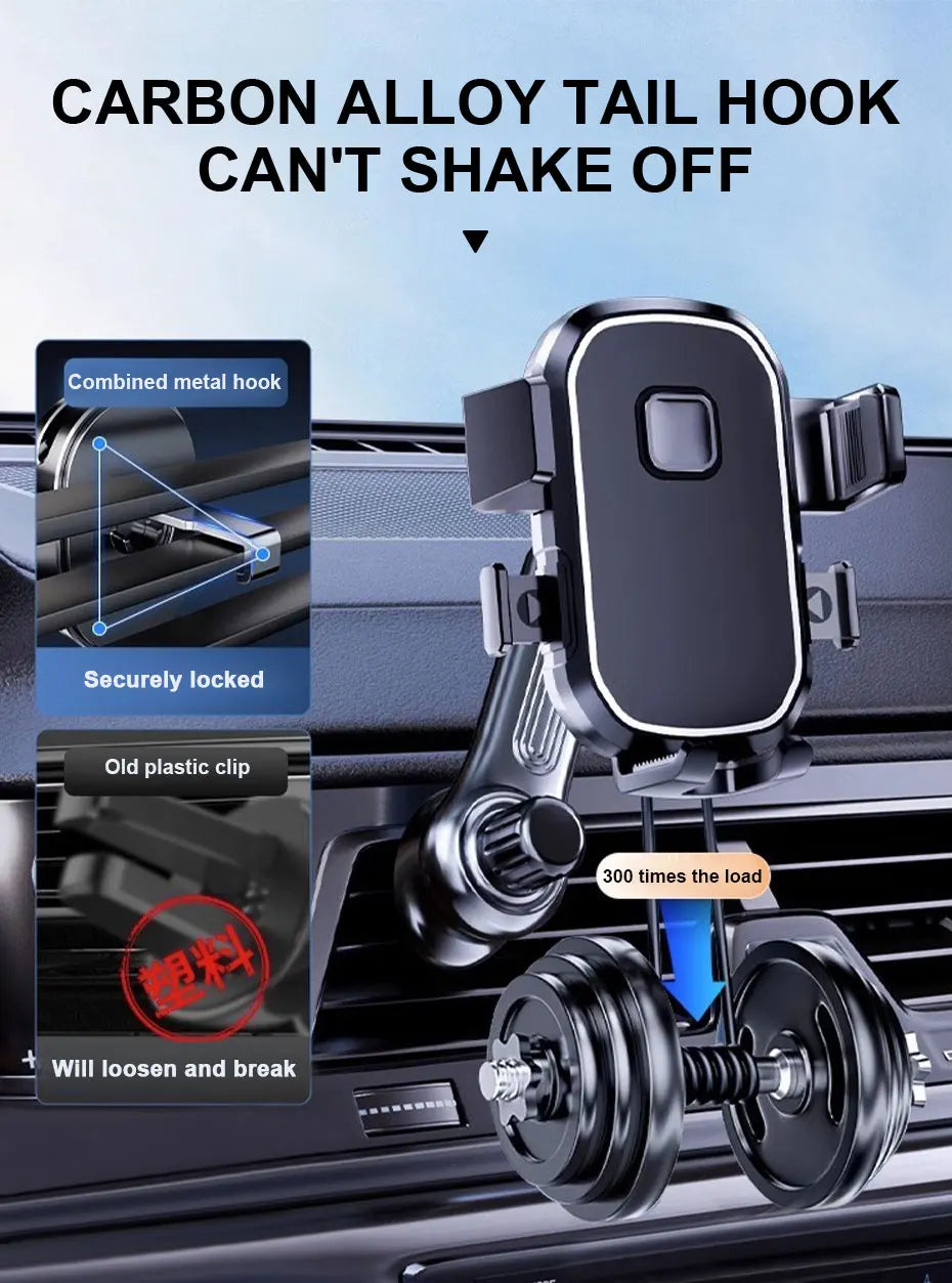 BLALION Car Phone Holder Gravity GPS Support 360 Degree Rotatable Anti Shaking Car Air Vent Mount For IPhone Pro Xiaomi Samsung - Smarsty