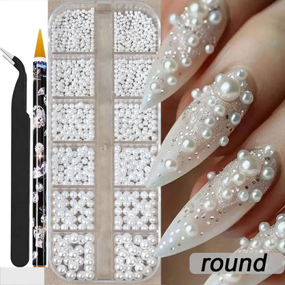 Half Round Pearl Beads for Stunning Nail Art - Smarsty