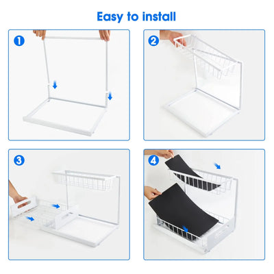 Under Sink 2 Tier Sliding Cabinet Basket Organizer Drawer Pull Out Cabinet Multi-Purpose Sink Organizer for Bathroom Kitchen by Smarsty