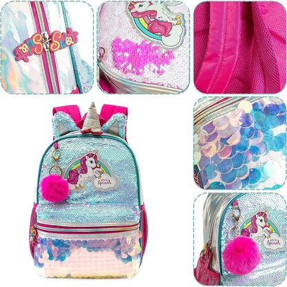 Girls Sequins Backpack For Kindergarten And School - Smarsty