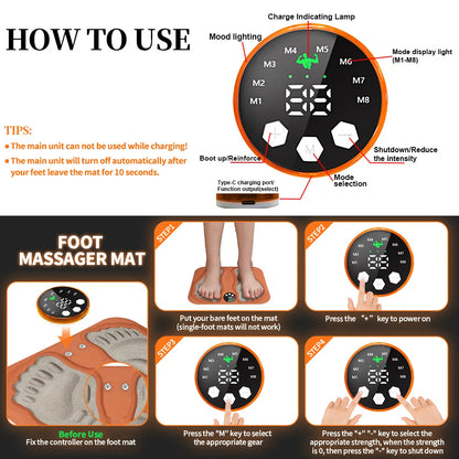 3D Smart Foot Massage Pad with Remote Control - Smarsty
