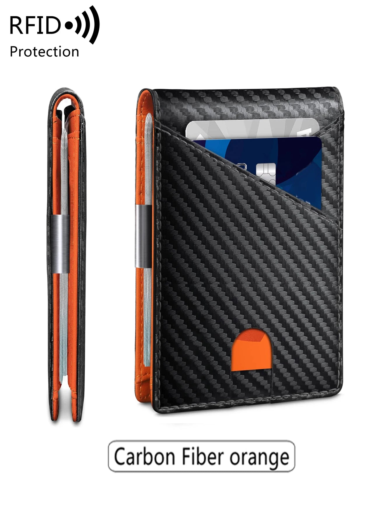 Minimalist men's wallet RFID anti-theft brush double fold cross front pocket portable card holder 12 card multifunctional wallet - Smarsty