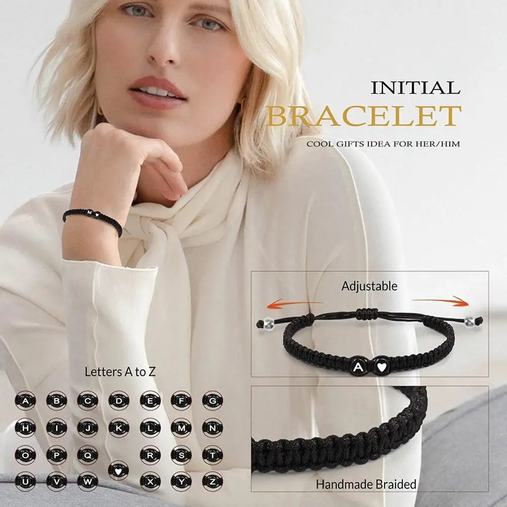 Handmade Adjustable Heart Bracelets A-Z Initials for Friendship - Smarsty