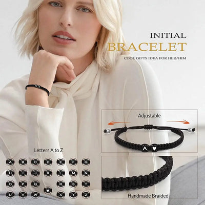 Handmade Adjustable Heart Bracelets A-Z Initials for Friendship - Smarsty