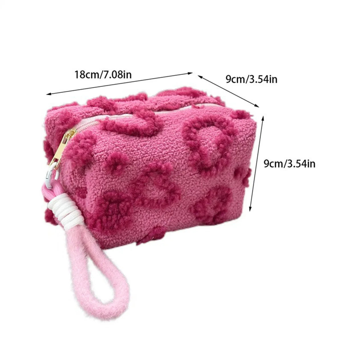 Soft Plush Makeup Bag Portable With Handle Travel Organizer - Smarsty