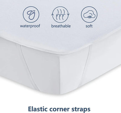 Waterproof Cotton Terry Mattress Cover Sheet Protector - Smarsty