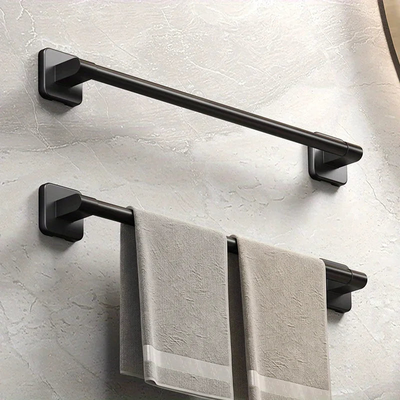 Self-Adhesive White Towel Holder Easy Install Bathroom Rack - Smarsty