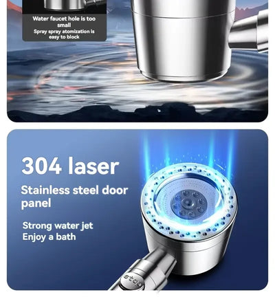 New High Pressure Water Saving Filter Shower Head 5 Modes Handheld Shower Head One Button Stop Bathroom Accessories Set - Smarsty