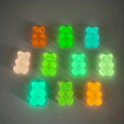 10/20pcs Glow-in-the-Dark Cute Bear Shoe Charms - Luminous DIY Shoe Decoration Accessories for Clogs - Smarsty
