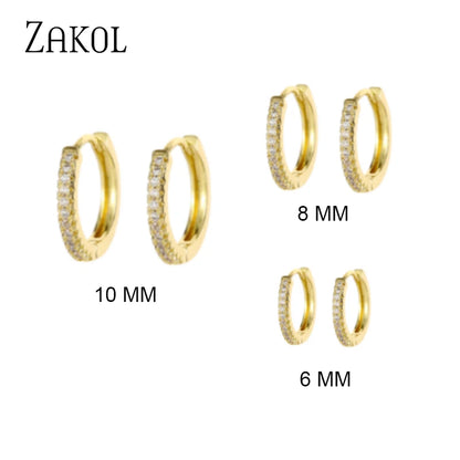 ZAKOL Gold CZ Hoop Earrings for Women Stylish Fashion Jewelry - Smarsty
