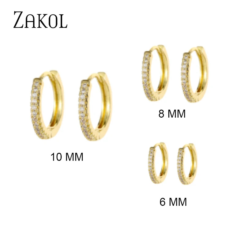 ZAKOL Gold CZ Hoop Earrings for Women Stylish Fashion Jewelry - Smarsty