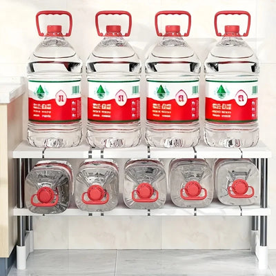 Adjustable Under Sink Storage Rack,Expandable Kitchen & Bathroom Cabinet Organizer, Durable Space-Saving Multi-Layer Pot Holder by Smarsty
