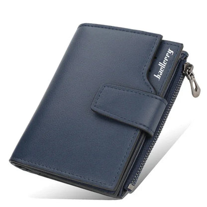 Women Wallets and Purses PU Leather Money Bag Female Short Hasp Purse Small Coin Card Holders Blue Red Clutch New Women Wallet - Smarsty