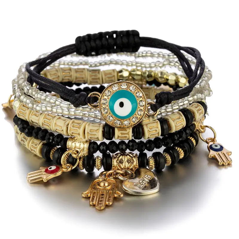 Bohemian Evil Eye Bracelet Set for Women - Smarsty
