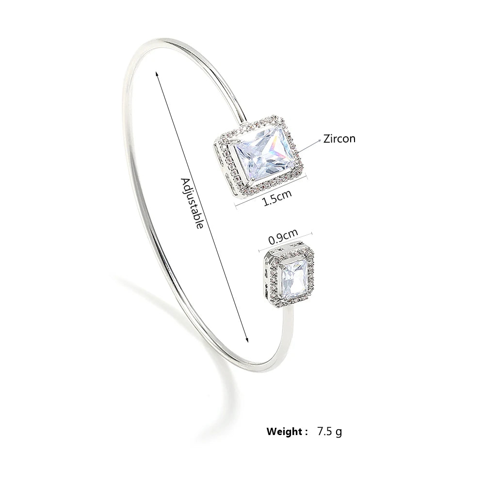 Luxury Gold Cuff Bangles with Cubic Zirconia for Women - Smarsty
