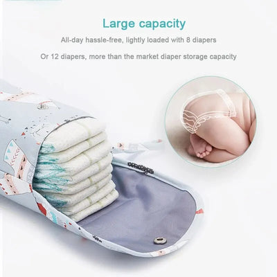 Baby Diaper Bag Waterproof Wet Dry Pack Mummy Storage Pouch Nappy Organizer Insert Tote Purse Travel Stroller Carry Bag by Smarsty