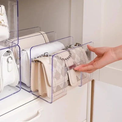 Handbag Storage Organizer Rack Wardrobe Divider Shelf Bag Storage Rack Transparent Purse Handbag Divider Shelf Bags Display Rack by Smarsty