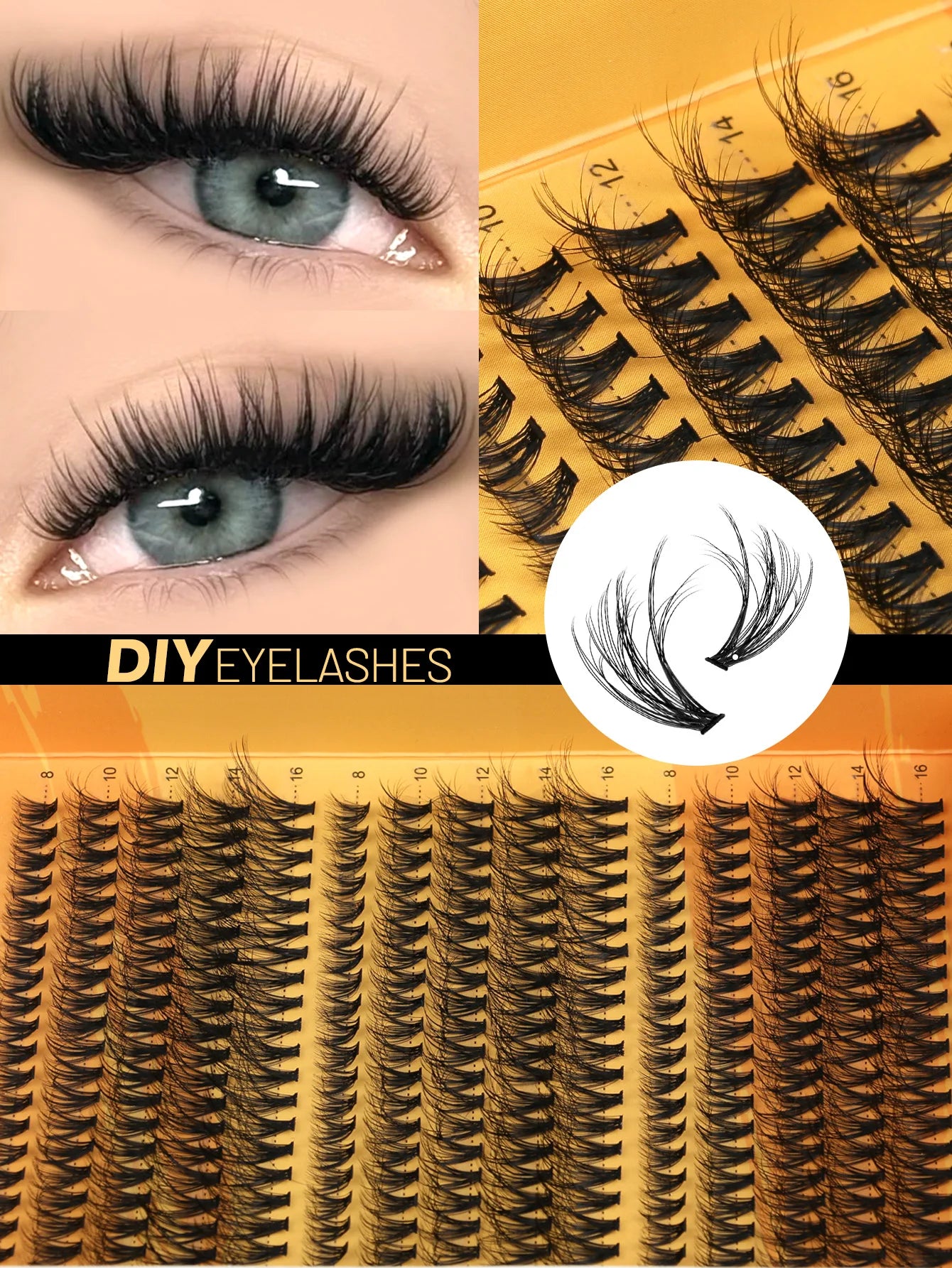 GROINNEYA DIY Fluffy Lash Clusters Kit for Volume - Smarsty