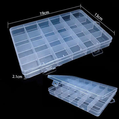 Transparent Plastic Jewelry Storage Box with Adjustable Compartments - Smarsty