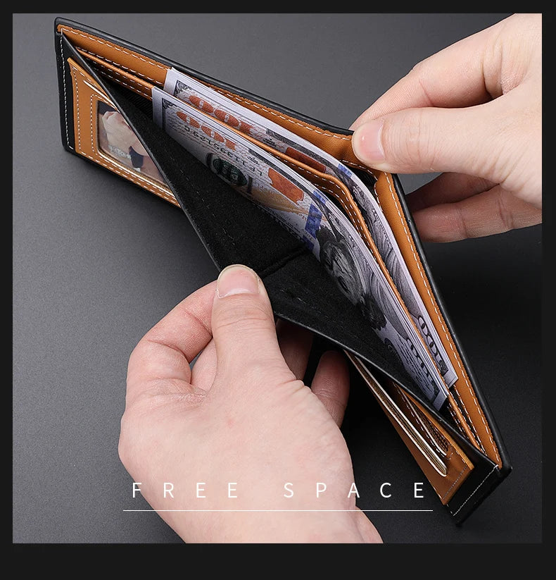 New Carbon Fiber Short Wallet Men's Card Bag Integrated Zipper Change Bag Holder - Smarsty