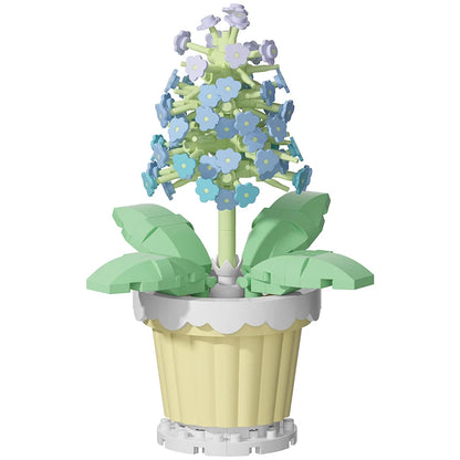 Building block flower simulation bouquet small particle assembly puzzle toy children's handmade DIY potted tabletop ornament - Smarsty