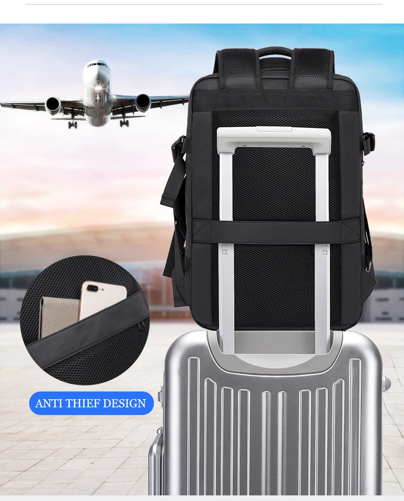 BANGE Travel Backpack Men Business Backpack School Expandable USB Bag Large Capacity 17.3 Laptop Waterproof Fashion Backpack - Smarsty