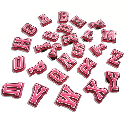 Pink Letter Shoe Charms for Crocs Accessories Women Clogs Pins Men Badge Kids Jeans Girls Decorations Buckle Shoes Accessories - Smarsty