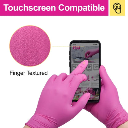 Fuchsia Nitrile Disposable Gloves 20/100PCS 3-mil Powder & Latex Free Household Cleaning Gloves for Cooking Kitchen Esthetician - Smarsty
