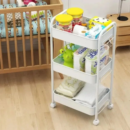 Bookshelf Storage Trolley Mobile Kitchen Organizer Cart With Wheels Multi-Layer Bathroom Shelves Household Snacks Storage Rack by Smarsty