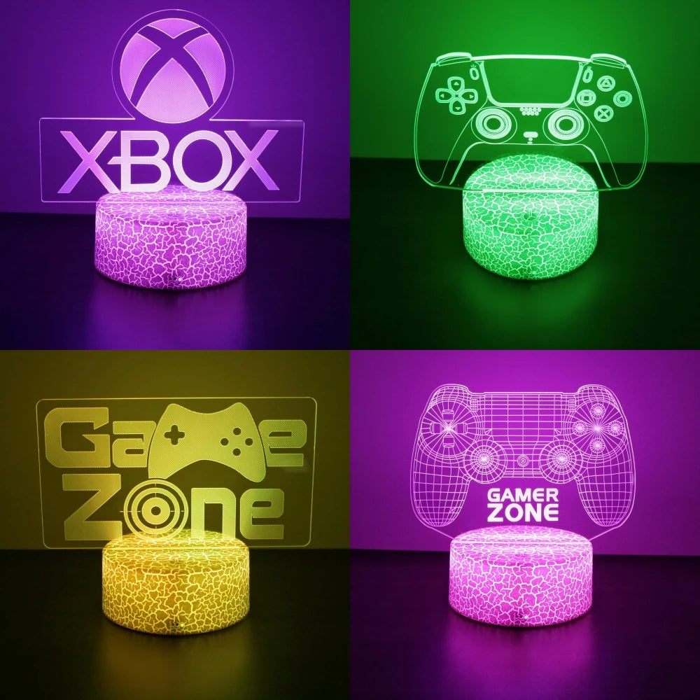 Neon Gamer 3D LED Night Light for Kids - Smarsty