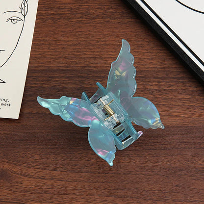 Pearlescent Butterfly Hair Claw 7cm Acetate Elegant Grip - Smarsty