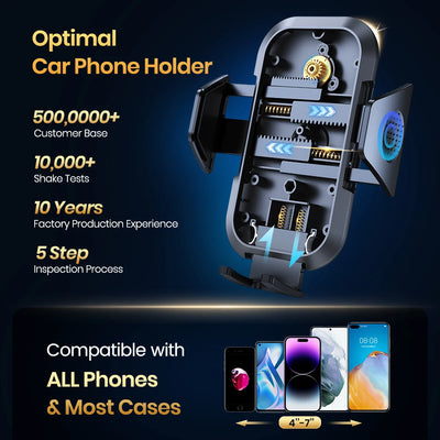 Car Phone Holder Mount,TOPK Upgrade Auto Locking Universal Phone Stand Holder with Hook Clip for Car Air Vent for iPhone Samsun