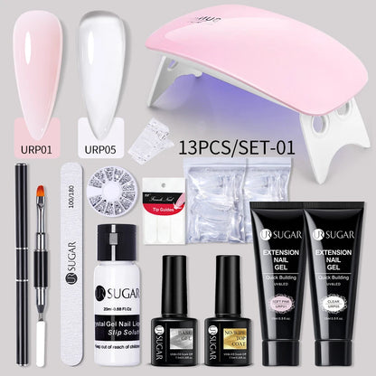 Nude Glitter Gel Nail Polish Kit for Long-Lasting Manicure - Smarsty