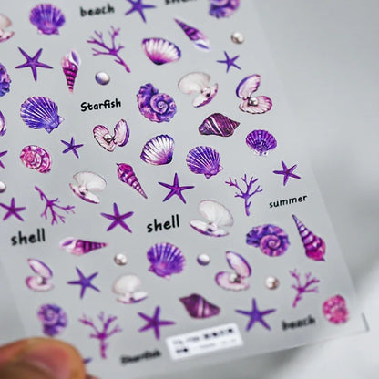 Colorful Seashell Nail Art Stickers for Dreamy Designs - Smarsty