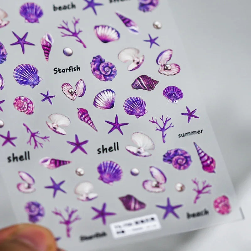 Colorful Seashell Nail Art Stickers for Dreamy Designs - Smarsty