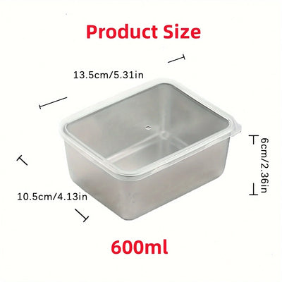6-Piece Stainless Steel Food Storage Containers Set With Lids - Leakproof, Stackable & Reusable For Camping, Picnics, School - Smarsty