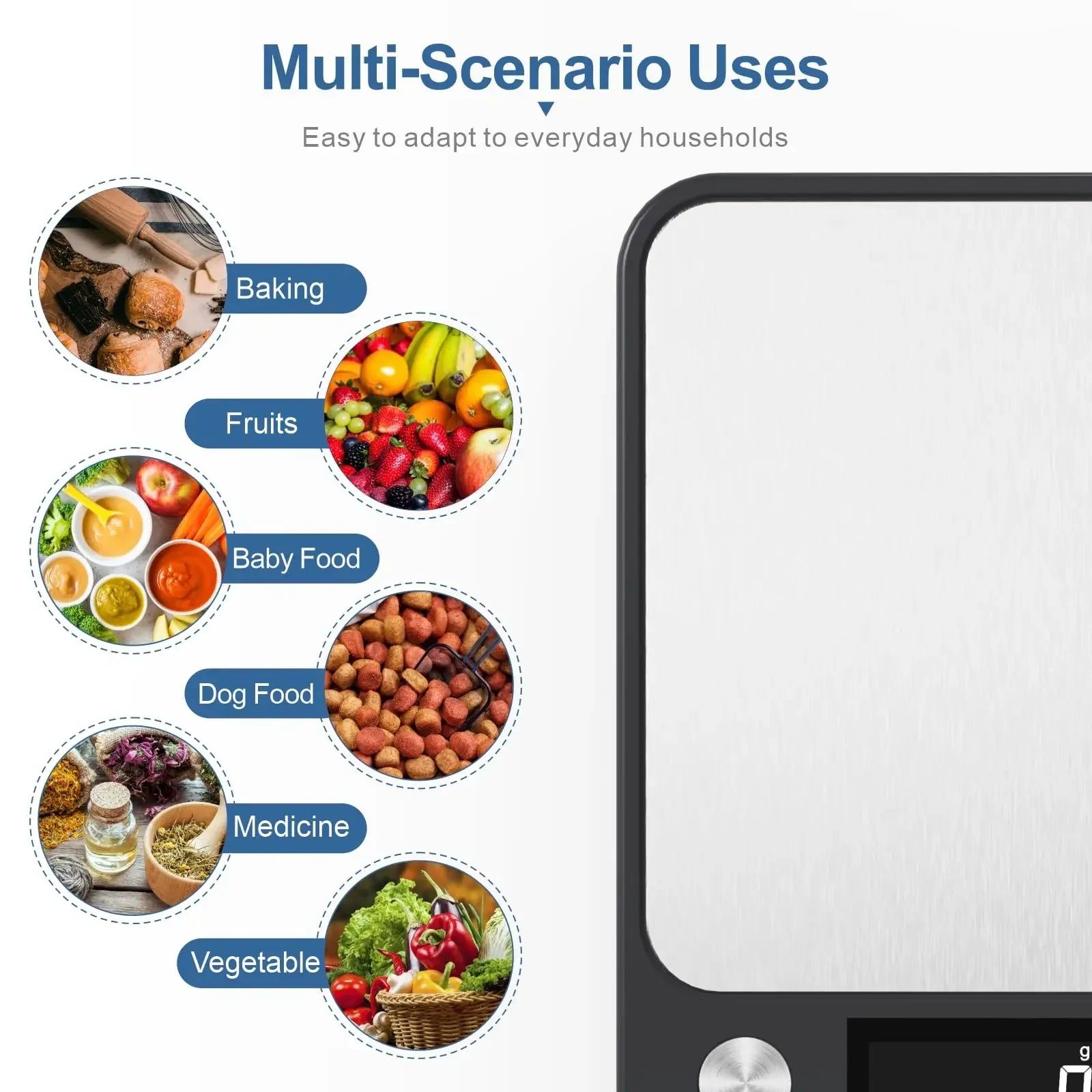 Digital Kitchen Scale 15Kg High Capacity Stainless Steel - Smarsty