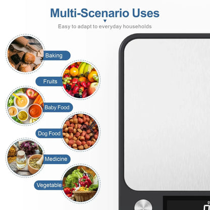 Digital Kitchen Scale 15Kg High Capacity Stainless Steel - Smarsty