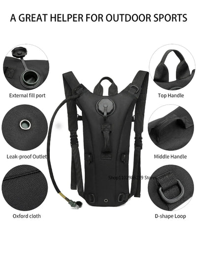 Outdoor Hydration Pack 3L Water Bladder Backpack Waterproof Water Bag for Running Hiking Cycling Biking Hunting Camping - Smarsty