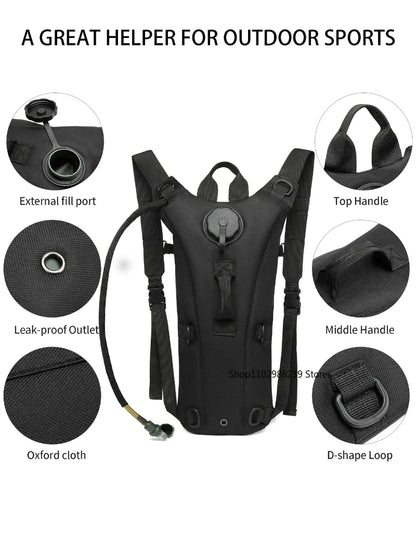 Outdoor Hydration Pack 3L Water Bladder Backpack Waterproof Water Bag for Running Hiking Cycling Biking Hunting Camping - Smarsty