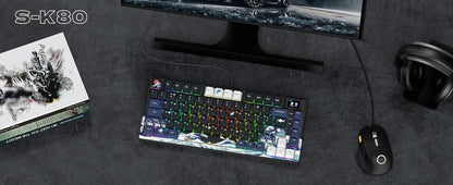 Wired Mechanical Keyboard With OLED Display Hot Swappable