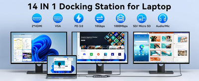 USB C Hub 4K 60Hz HDMI DisplayPort Ethernet PD 100W - Smarsty