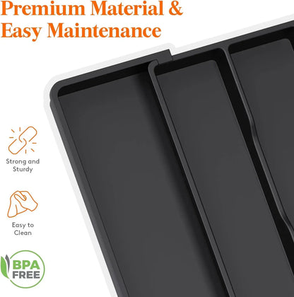 Kitchen Silverware Drawer Organizer Expandable Utensil Tray Adjustable for Spoons Forks Knives Flatware and Cutlery Organizer
