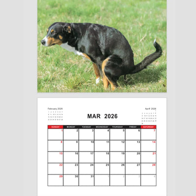 2026 Pooping Dog Calendar-Year Monthly Planner & Agenda Schedule Organizer Wall Calendar Funny Party Gag Gifts for Friends - Smarsty