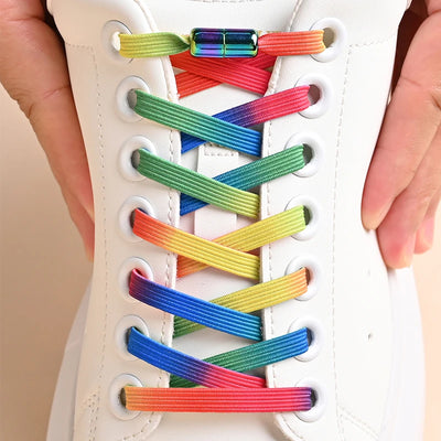 1Pair No Tie Shoe Laces Colorful Buckle Shoelaces Pearl Light Colorful Fashion Without Ties Elastic Laces Sneaker Kids Adult - Smarsty